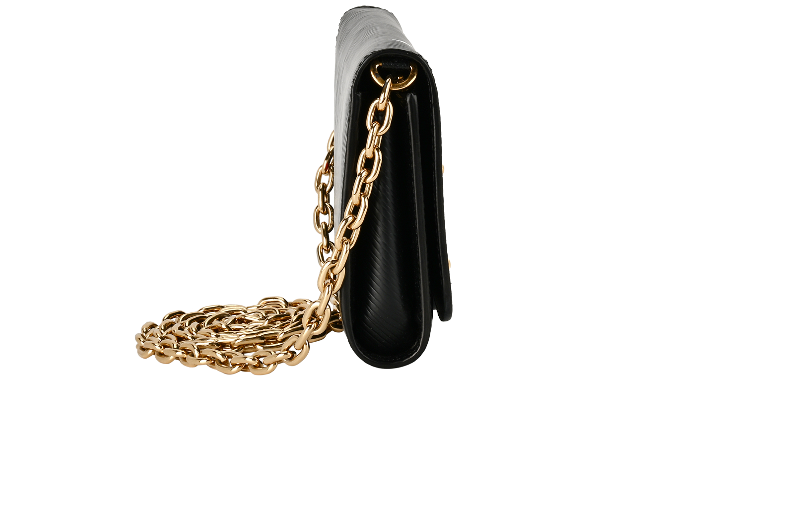 Blooming Flowers Twist Wallet On Chain, &pound;1,200, Handbags, Black, Leather, Side view